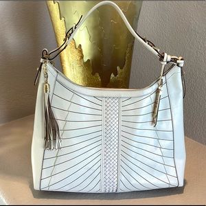 Cole Haan Ivory Leather Shoulder Bag